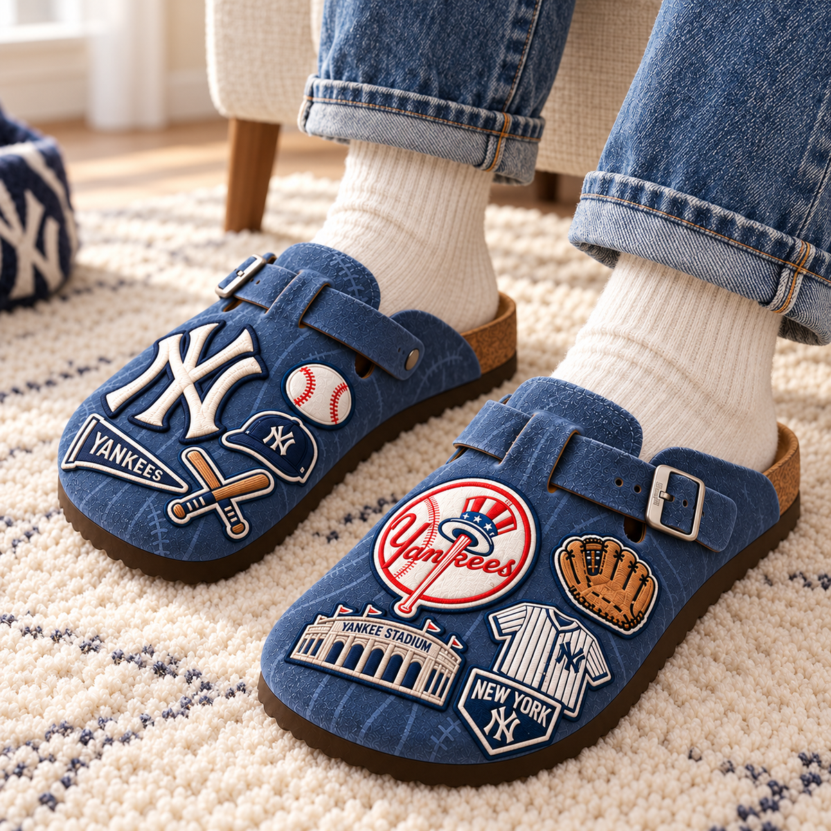 PREMIUM NYY MINK SUEDE CLOGS NPL