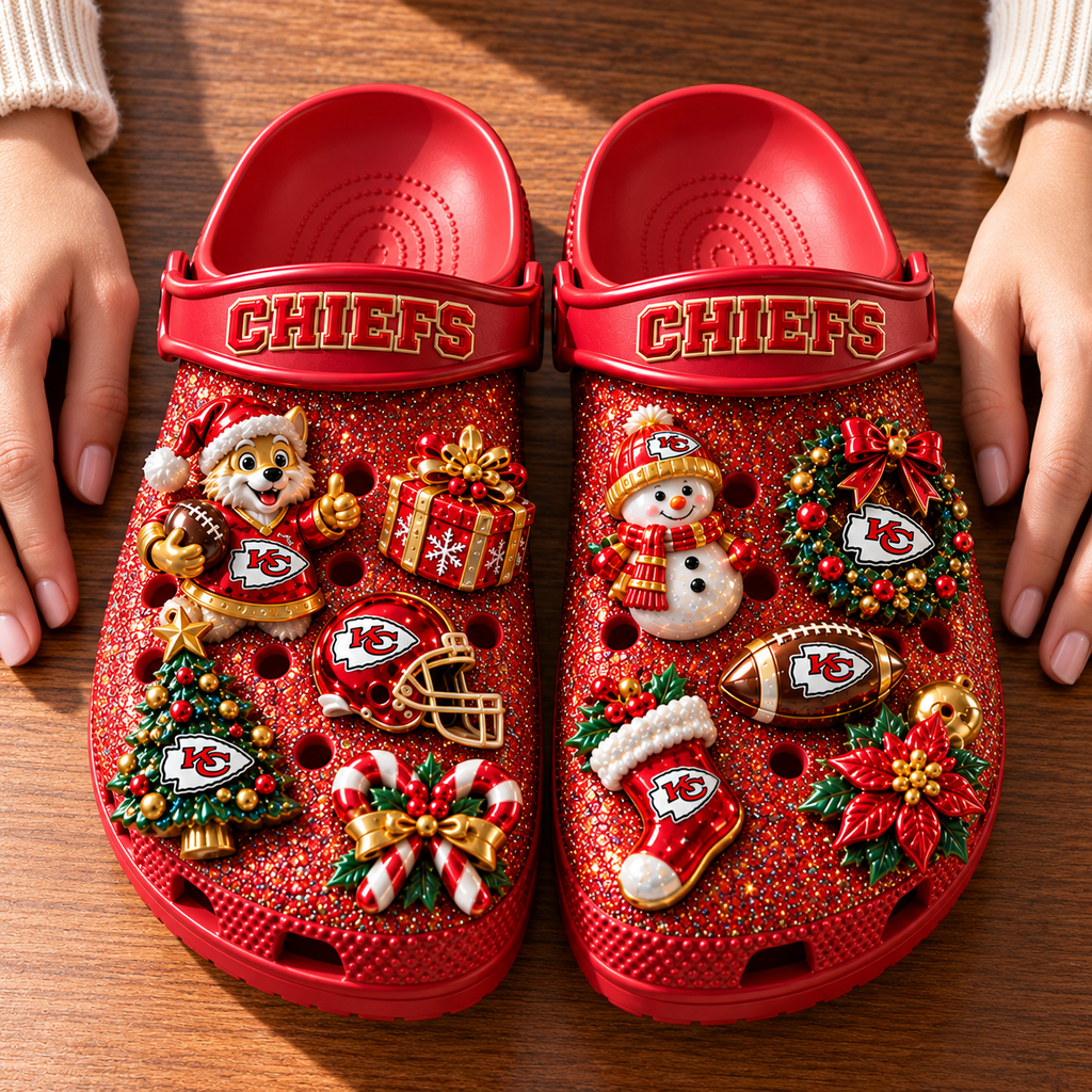 KCC Premium Christmas Glitter Charm Clogs NTTB