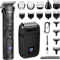 Men's Cordless Beard Trimmer & Foil Shaver for Face, Body, Nose, Ear - Professional Hair Clippers Kit as Birthday Gifts